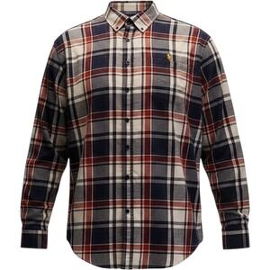 U S. Polo ASSN Men's Woven Shirt Long Sleeve ButtonDown Sz XXL Dark Navy Heather